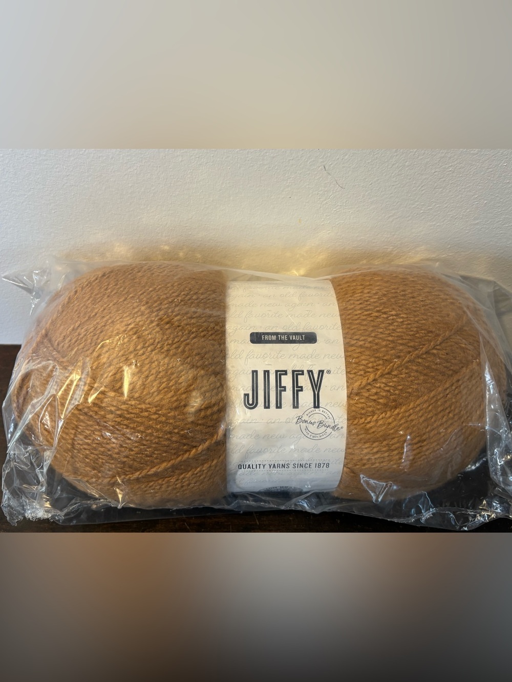 JIFFY Warm Camel Brown Yarn Skein for Fiber Arts